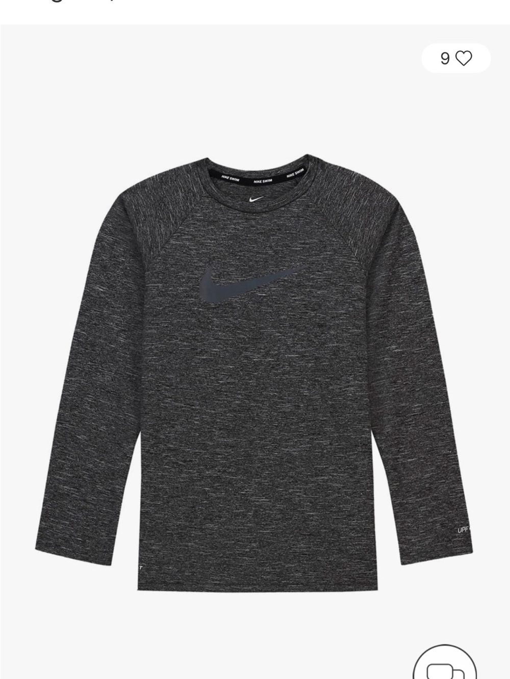 Boys' Heather Long Sleeve Hydroguard (Big Kid) dark gray size youth medium NWT